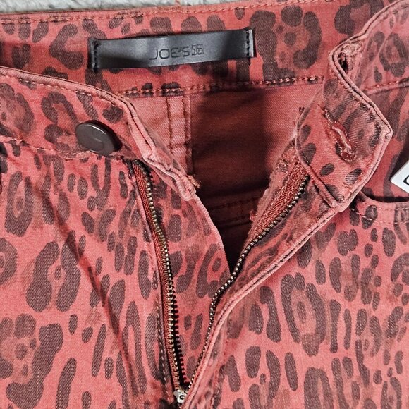 Joes High Rise Skinny Leopard Print Jeans Size 28 Red & Black Womens Denim Pants - Picture 7 of 16